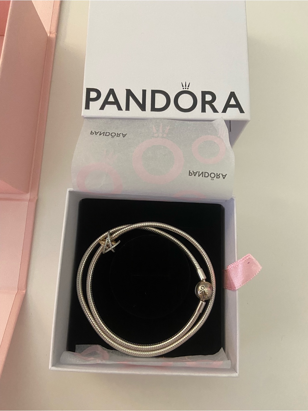 Pandora Sterling Silver Necklace Chain & Charm